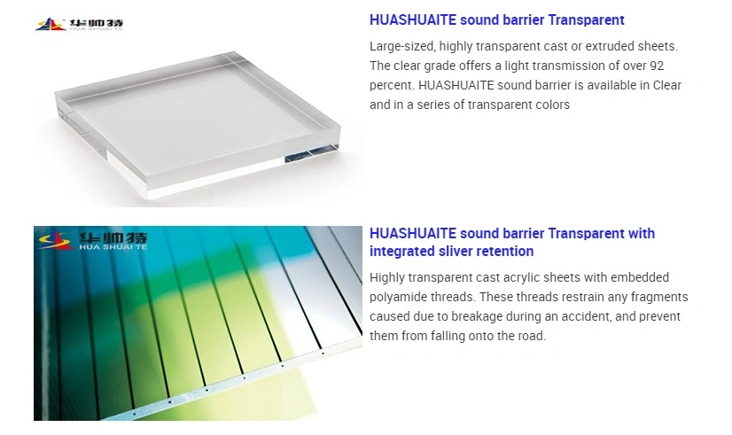 Huashuaite Acrylic Noise Proof Highway Sound Barrier Wall